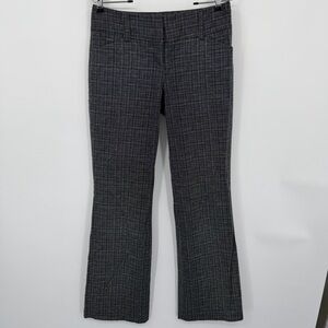 Y2K Express Editor Mid Rise Bootcut Black and White Plaid Trousers
